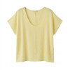 T-shirt Cozy linnenmix - Geel