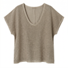 T-shirt Cozy linnenmix - Caramel