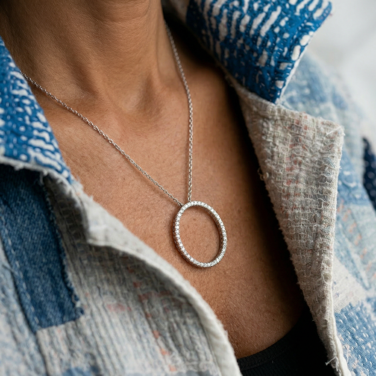 Halsketting Kendal - rhodium verguld