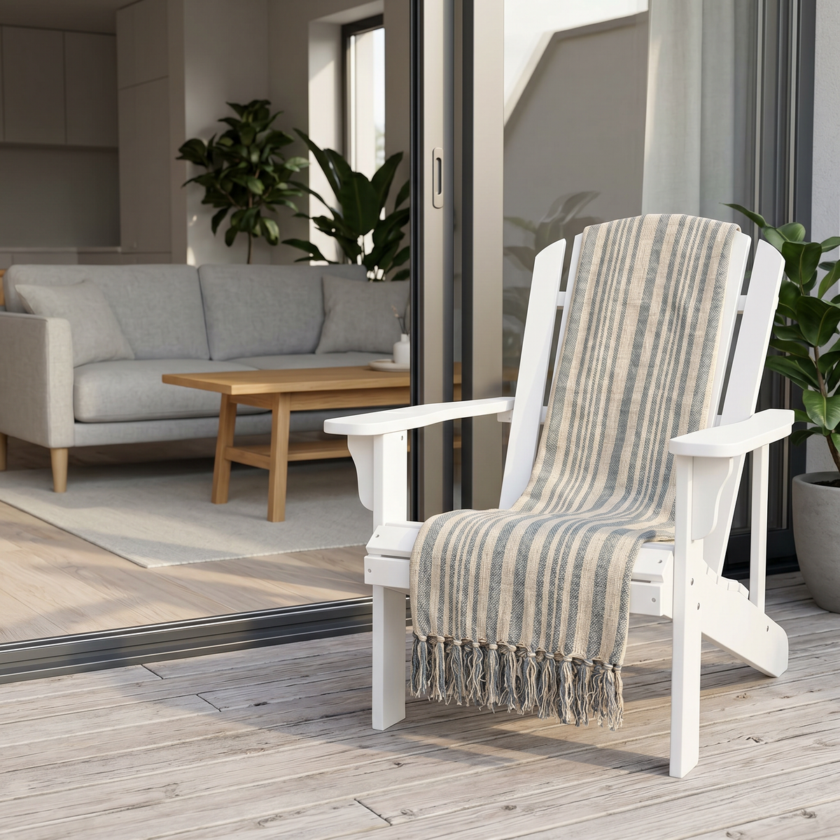 Plaid SKAGEN - Blauwe streep