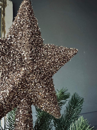 Julestjerne til juletræ 27 cm - Champagne / Gold - VIAMAJA.DK