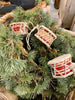 Kersttrommel // Handgeschilderde trommel met leer - 5x5cm - 1st