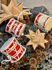 Kersttrommel // Handgeschilderde trommel met leer - 7x7cm