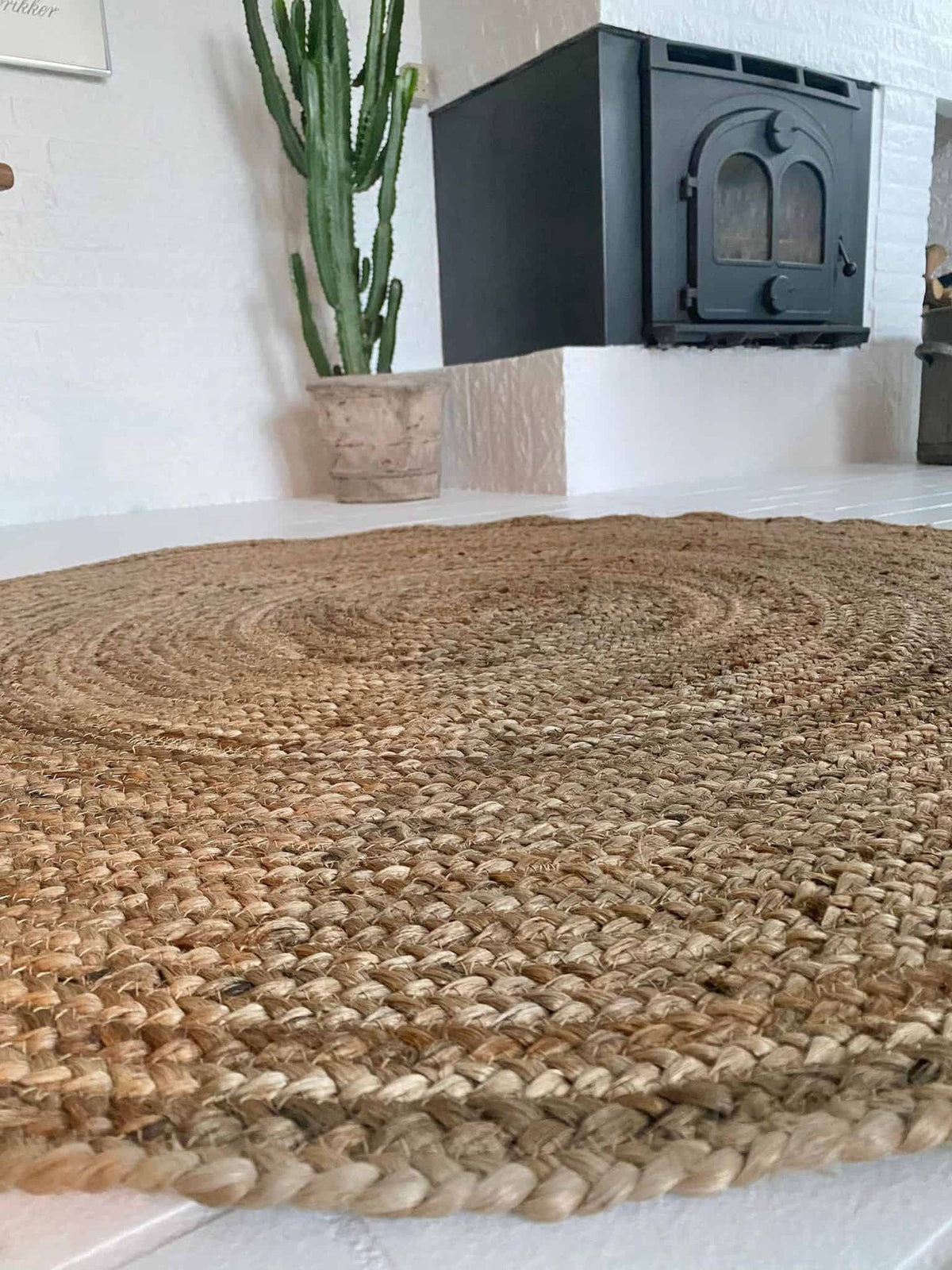 Jute gulvtæppe Ø150 cm - VIAMAJA.DK