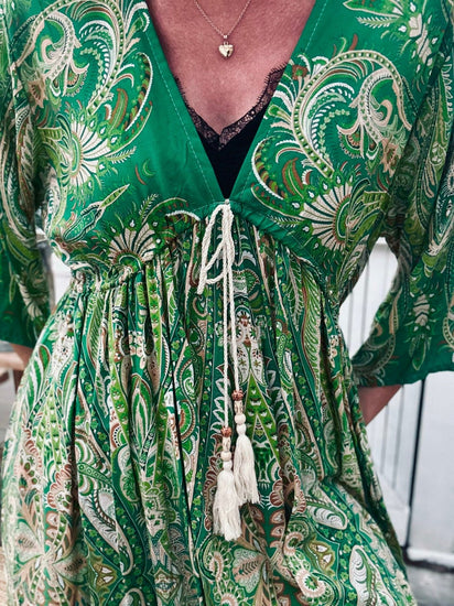 Kjole Boheme Green - VIAMAJA.DK