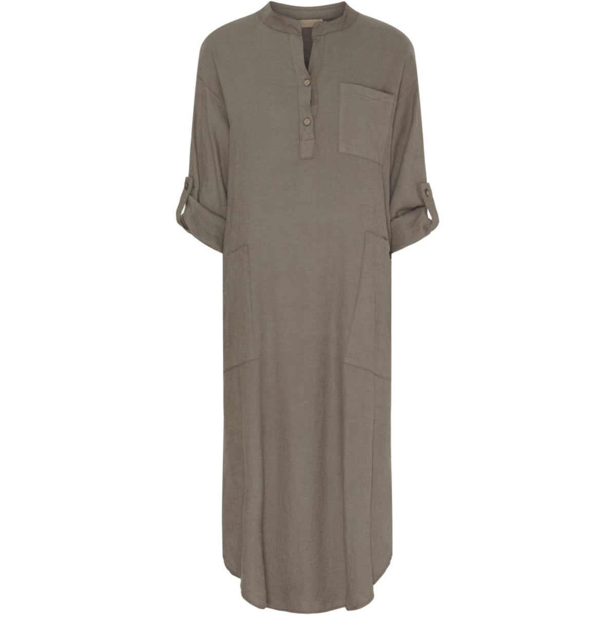 Kjole Hør – Fango / beige - VIAMAJA.DK