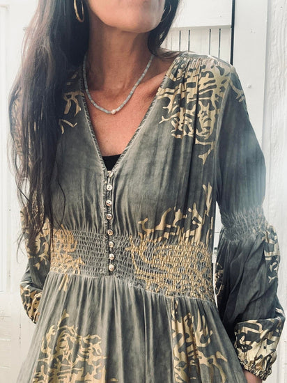 Kjole – Stone / gold - VIAMAJA.DK