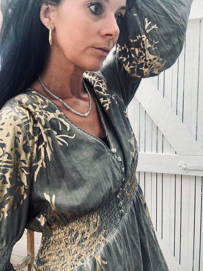 Kjole – Stone / gold - VIAMAJA.DK