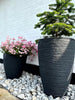Plantenpot van kunststof - Horizontaal patroon - Antraciet H 60 cm