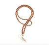 Lange sleutelhanger van leer en metaal - Mustang brown