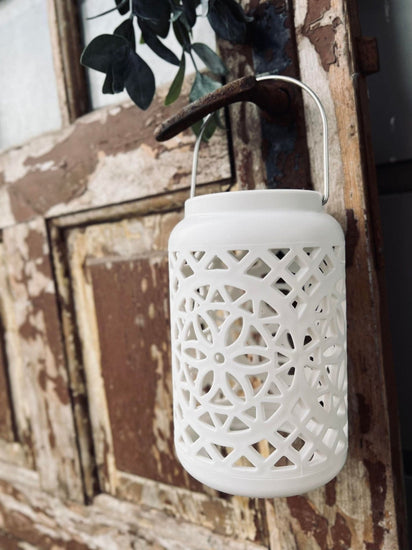 Lanterne med solceller - WHITE BOHEME - VIAMAJA.DK