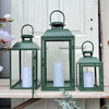 Lantaarnset van 3 stuks - Groen metaal