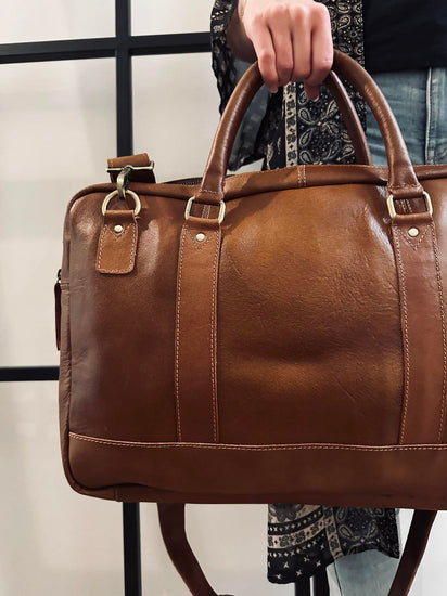 Laptop Cognac - Soft leather Unisex - VIAMAJA.DK