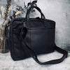 Laptoptas SAGA zwart leer -