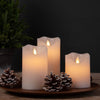 LED stompkaarsen wit – set van 3 stuks en afstandsbediening