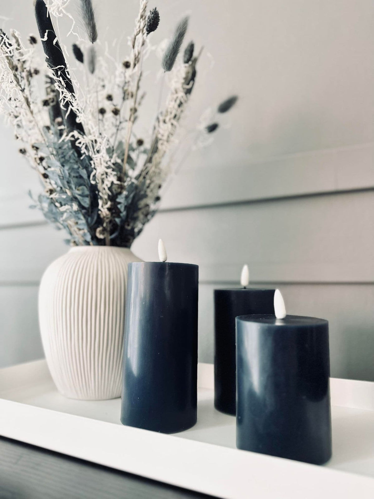 LED Bloklys / NAVY 3 stk – Inkl. fjernbetjening - VIAMAJA.DK