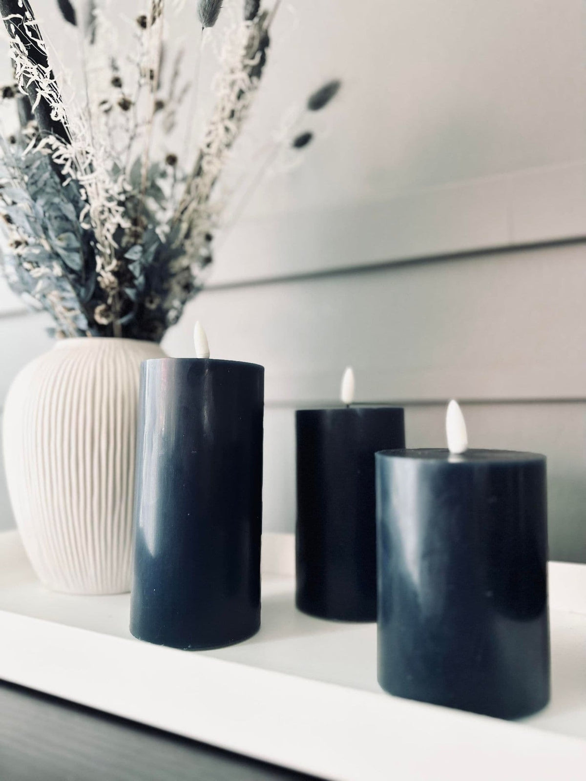 LED Bloklys / NAVY 3 stk – Inkl. fjernbetjening - VIAMAJA.DK