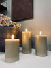 LED Blokkaarsen / Zand –  3 stuks Licht – Incl. afstandsbediening