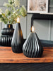 LED design zwarte kegelkaarsen - set van 2 st. m. timerfunctie