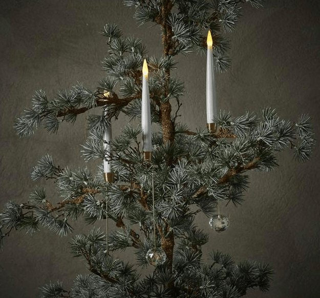 LED Juletræslys m. Krystal - trådløs m/lysholdere 10 stk / TILBUD - VIAMAJA.DK