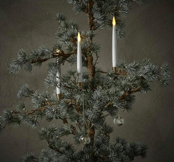 LED Juletræslys m. Krystal - trådløs m/lysholdere 10 stk / TILBUD - VIAMAJA.DK