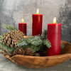 LED-kaarsen - 3 stuks rood incl. afstandsbediening