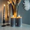 LED-lichtset met 4 kaarsen en afstandsbediening - Warm grijs
