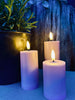 LED Buitenstompkaarsen set van 3 stuks - Roze tinten