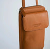 Mobiele crossbody FREJA Cognac,  Cognackleurig leer