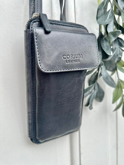 Mobil crossbody FREJA - Vintage blue - VIAMAJA.DK