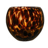 Mondgeblazen kandelaar van bruin glas