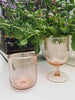 Mondgeblazen waterglas met bubbels - MISTY CORAL