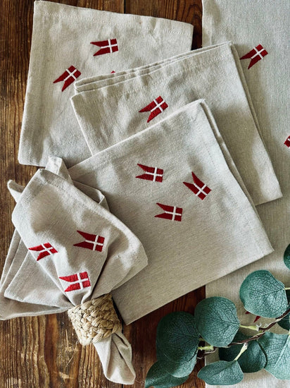 Mundservietter med flag – 4 stk - VIAMAJA.DK