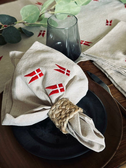 Mundservietter med flag – 4 stk - VIAMAJA.DK