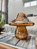 MUSHROOM Lamp met LED 18 cm – Cognac