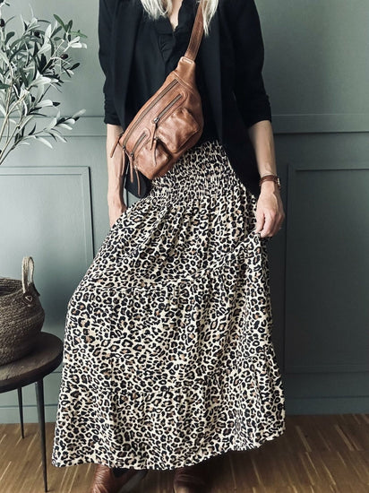 Nederdel med smock – Leopard - VIAMAJA.DK