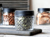 Opbergpot met patroon & zwart deksel