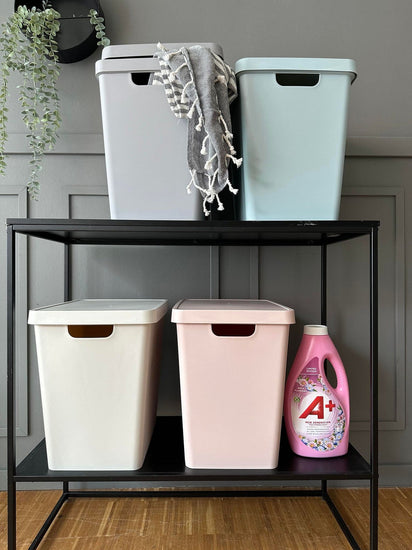 Opbevaringskasse med låg - XL Duset Rosa - VIAMAJA.DK