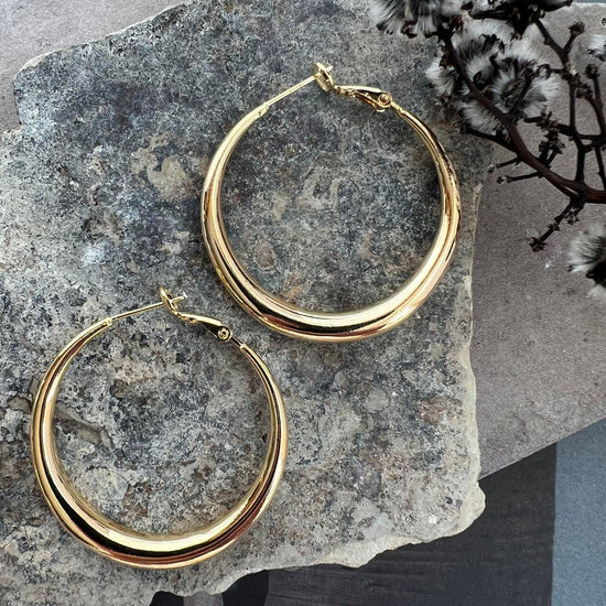 Øreringe Lharni Gold 18K forgyldt - VIAMAJA.DK