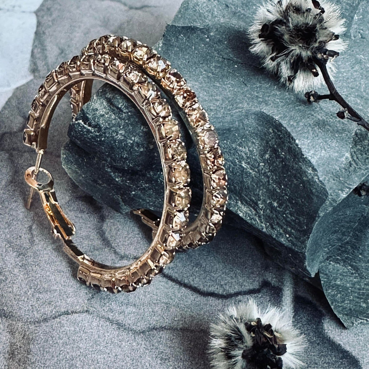 Øreringe Smilla Hoops - Champagne - VIAMAJA.DK