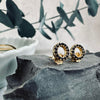 Oorknopjes Nynne Black – Verguld sterling zilver