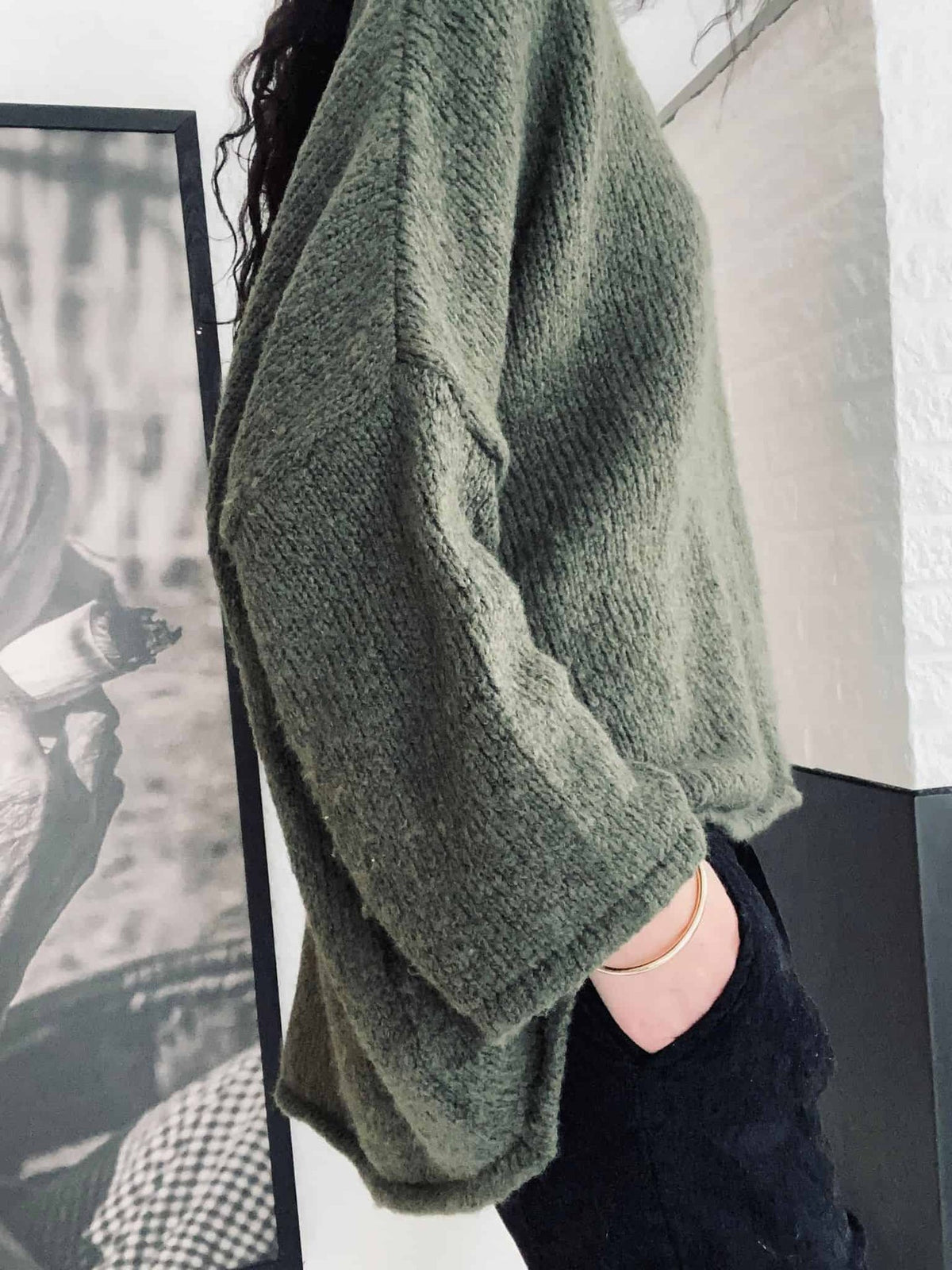 Oversize strik Nilla – Army - VIAMAJA.DK