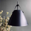 Hanglamp met band - Zwart metaal