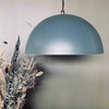 Hanglamp - petrolblauw en messing