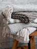 Plaid van restgaren met strepen