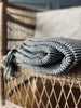 Plaid - Grijs gestreept gerecycled katoen