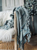 Plaid van 100% gerecycled katoen – Aqua