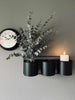 Plantenhanger van zwart metaal - incl. 3 potten