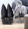 Kussen 45x45cm - Zwart met messing rits