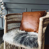 Kussen in Cognac leer 50x50cm